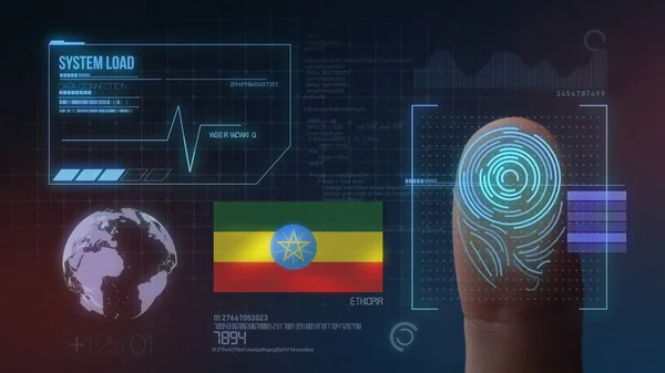 Finger Print Biometric Scanning Identification System. Ethiopia — Stock Photo, Image