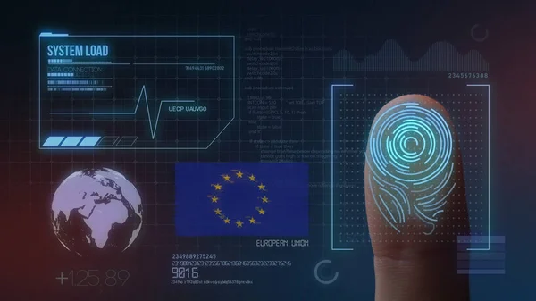Ujj nyomtatvány biometria fürkésző azonosítás rendszer. Európai — Stock Fotó