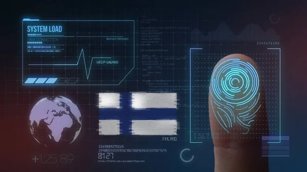 Ujj nyomtatvány biometria fürkésző azonosítás rendszer. Finnország N — Stock Fotó