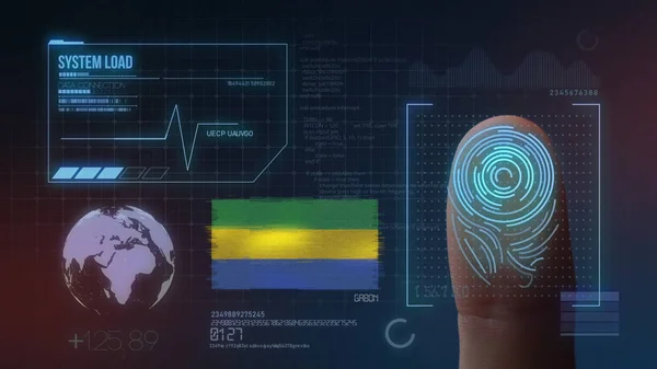 Identificatiesysteem voor biometrische scans met vingerafdrukken. Gabon NAT — Stockfoto