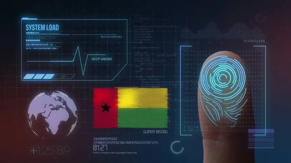 Identificatiesysteem voor biometrische scans met vingerafdrukken. Guinee-bi — Stockfoto