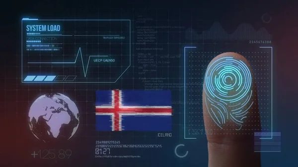 Identificatiesysteem voor biometrische scans met vingerafdrukken. IJsland N — Stockfoto