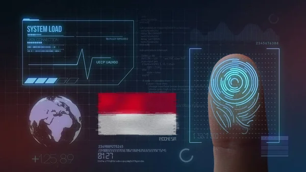 Finger Print Biometric Scanning Identification System. Indonesia — Stock Photo, Image