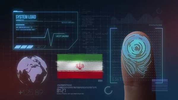 Finger Print Biometric Scanning Identification System. Iran Nati — Stock Photo, Image