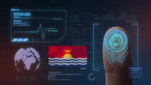 Identificatiesysteem voor biometrische scans met vingerafdrukken. Kiribati — Stockfoto