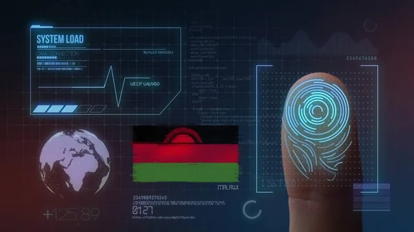 Identificatiesysteem voor biometrische scans met vingerafdrukken. Malawi na — Stockfoto