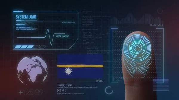 Identificatiesysteem voor biometrische scans met vingerafdrukken. Nauru NAT — Stockfoto