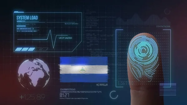 Ujj nyomtatvány biometria fürkésző azonosítás rendszer. Nicaragua — Stock Fotó