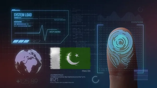 Identificatiesysteem voor biometrische scans met vingerafdrukken. Pakistan — Stockfoto