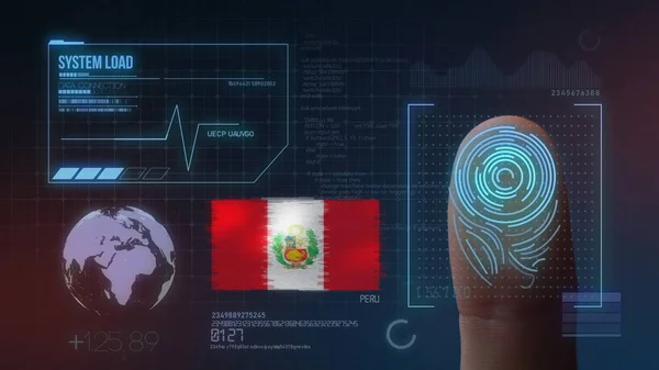 Ujj nyomtatvány biometria fürkésző azonosítás rendszer. A, Peru Nati — Stock Fotó