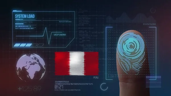 Identificatiesysteem voor biometrische scans met vingerafdrukken. Peru Nati — Stockfoto