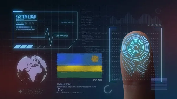 Identificatiesysteem voor biometrische scans met vingerafdrukken. Rwanda na — Stockfoto