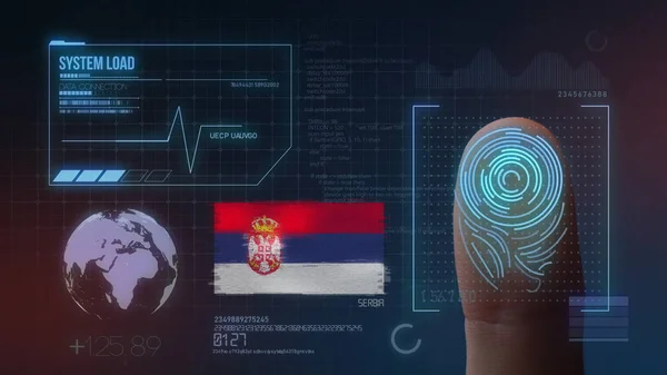 Finger Print Biometric Scanning Identification System. Serbia Na — Stock Photo, Image