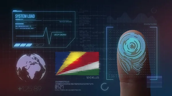 Identificatiesysteem voor biometrische scans met vingerafdrukken. Seychelle — Stockfoto