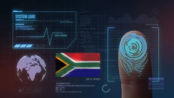 Système d'identification par balayage biométrique des empreintes digitales. Afrique du Sud — Photo