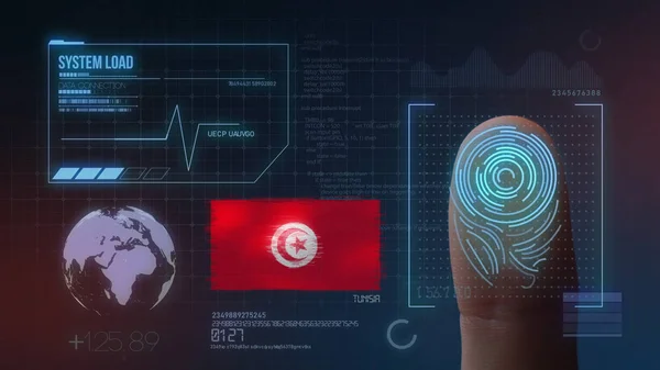 Identificatiesysteem voor biometrische scans met vingerafdrukken. Tunesië N — Stockfoto