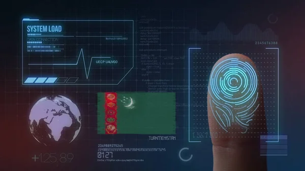 Ujj nyomtatvány biometria fürkésző azonosítás rendszer. Turkmenis — Stock Fotó