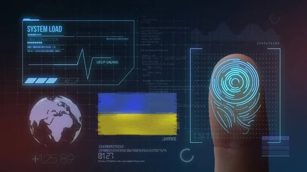 Ujj nyomtatvány biometria fürkésző azonosítás rendszer. Nagy ukrajnai — Stock Fotó