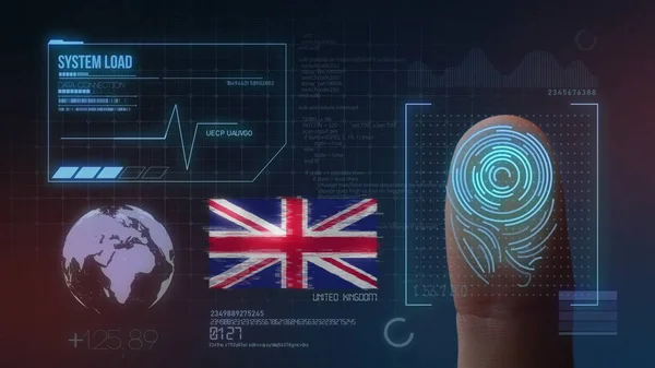 Système d'identification par balayage biométrique des empreintes digitales. Royaume-Uni — Photo