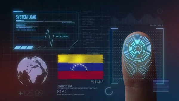 Sistema de identificación de escaneo biométrico de impresión de dedo. Venezuela —  Fotos de Stock