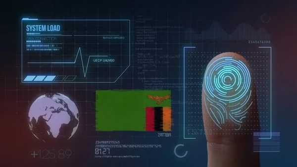 Identificatiesysteem voor biometrische scans met vingerafdrukken. Zambia na — Stockfoto