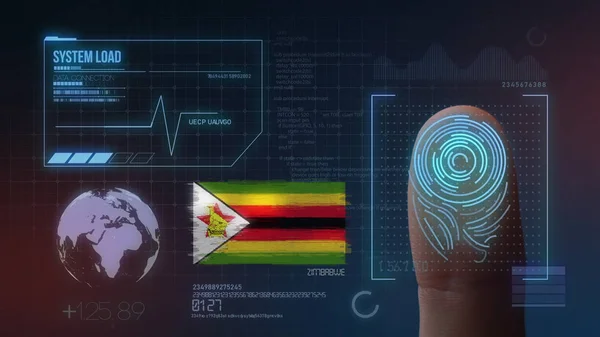 Ujj nyomtatvány biometria fürkésző azonosítás rendszer. Zimbabwe — Stock Fotó