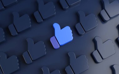 Başparmağınızı Simge Konsepti 3B Hazırlama Olarak Kaldırın