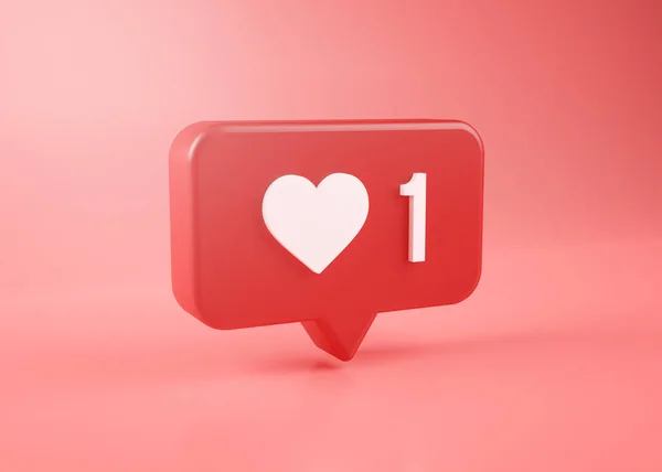 One Love Notification Icon 3D Rendering on Pink Background