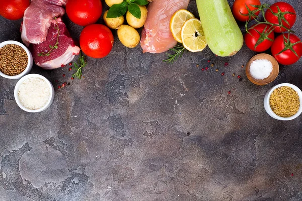 Quadro Alimentos Saudáveis Seleção Alimentação Limpa Incluindo Certas Proteínas Previne — Fotografia de Stock