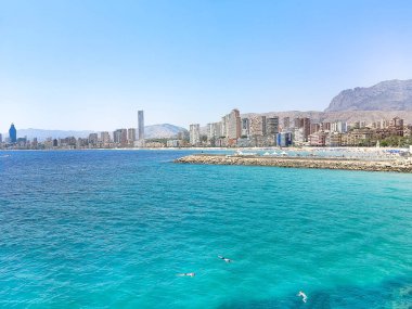 Benidorm beach hava manzarası Alicante İspanya Akdeniz