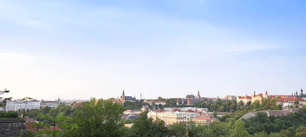 Vista Panoramica Città Vecchia Praga Edifici Con Alberi Verdi Fogliame — Foto Stock