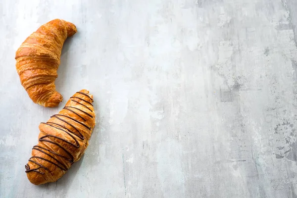 Freshly Baked Croissants Rustic Surface — Stock Photo, Image