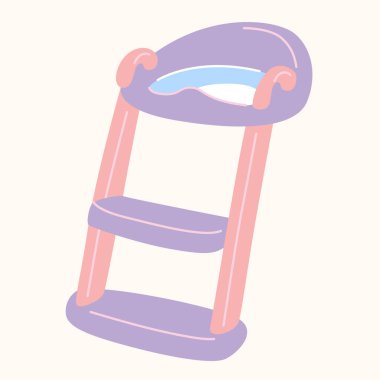 Baby potty chair, toilet training seat for toddlers, flat design. Vector illustration isolated on white background.