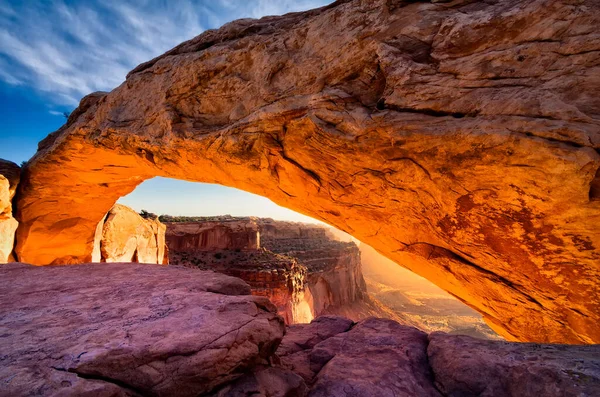 Formación Icónica Rocas Arqueadas Amanecer Cerca Moab Utah —  Fotos de Stock