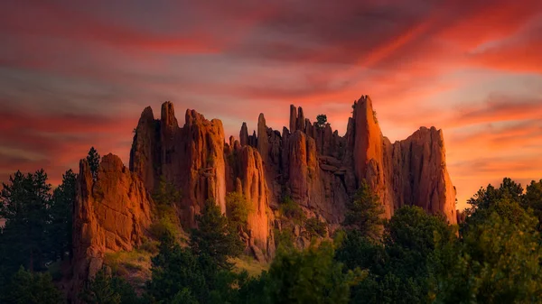 Amanecer Sobre Rocas Rojas Boulder —  Fotos de Stock