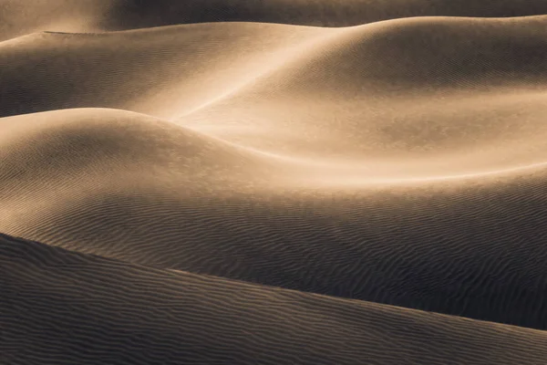 Surrealistiska Orörda Kaliforniska Sanddyner Som Glöder Tidigt Morgonen — Stockfoto