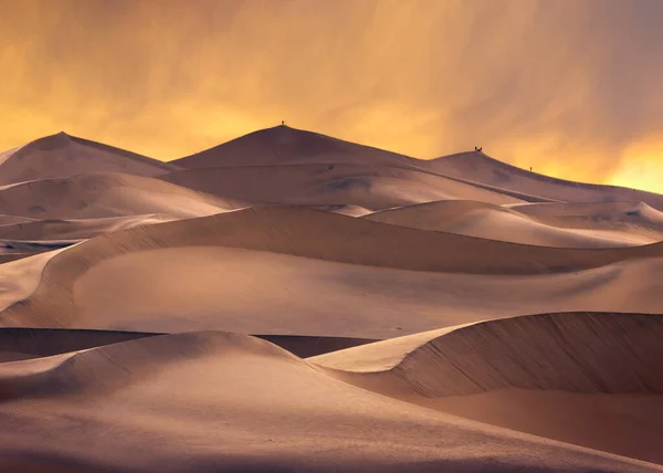 Kleurrijke Zonsondergang Boven Zandduinen Death Valley National Park — Stockfoto