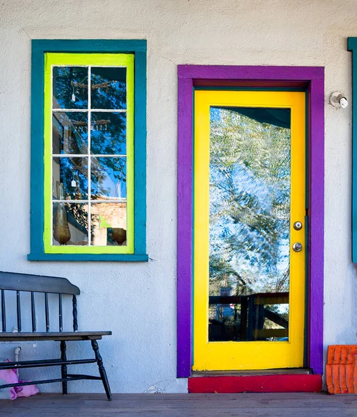 Multicolored shop entrance in Madrid, NM