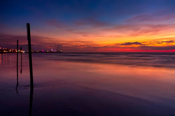 Justo Antes Del Amanecer Con Vistas Bahía Galveston — Foto de Stock