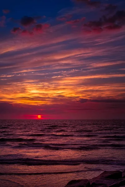 Wintersonnenaufgang Galveston — Stockfoto