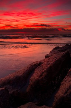 Teksas 'ta Meksika Körfezi' nin üzerinde gün doğumu