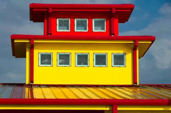 Interesting Red Yellow Building Galveston — Stock Photo, Image