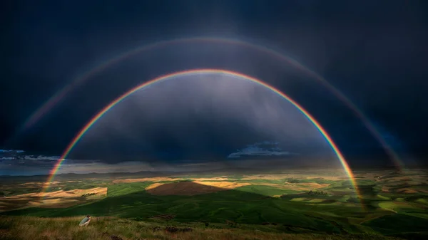 Rainbow Over the Palouse — Stock Photo, Image