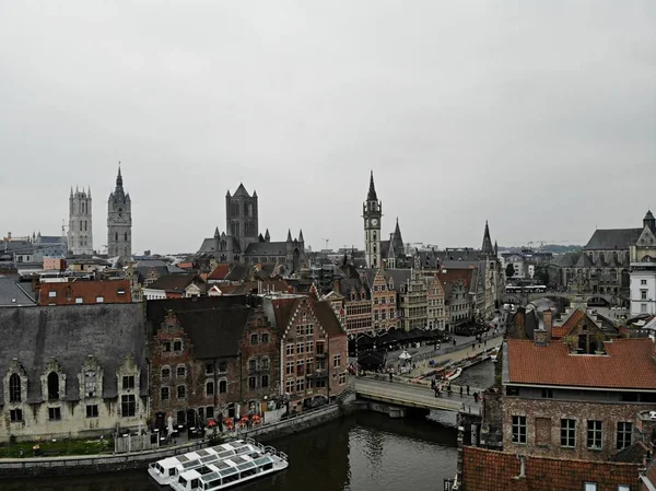 Amazing view from above. Small and comfortable town Gent. Medieval history around you.Must see for all explorer. View from Drone. From Belgium with Love. Clock tower.