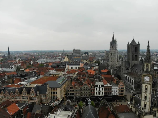Amazing view from above. Small and comfortable town Gent. Medieval history around you.Must see for all explorer. View from Drone. From Belgium with Love. Clock tower.