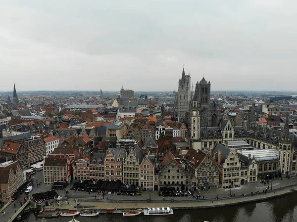 Amazing view from above. Small and comfortable town Gent. Medieval history around you.Must see for all explorer. View from Drone. From Belgium with Love. Clock tower.