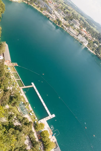 Photo Shows Landscape Lake Bled Slovenia Summer — Stock Photo, Image