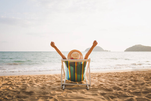 Woman on beach in summer