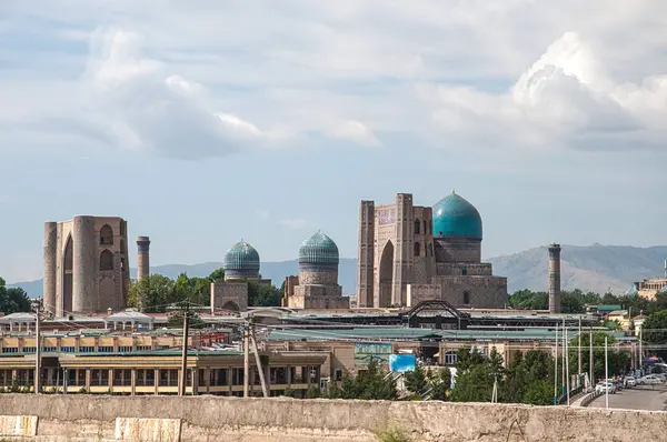 A régi város panorámája. Szamarkand. — Stock Fotó