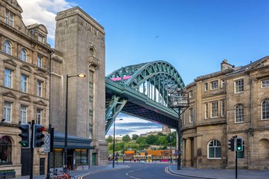 Tyne Bridge viewed from central Newcastle Upon Tyne  clipart